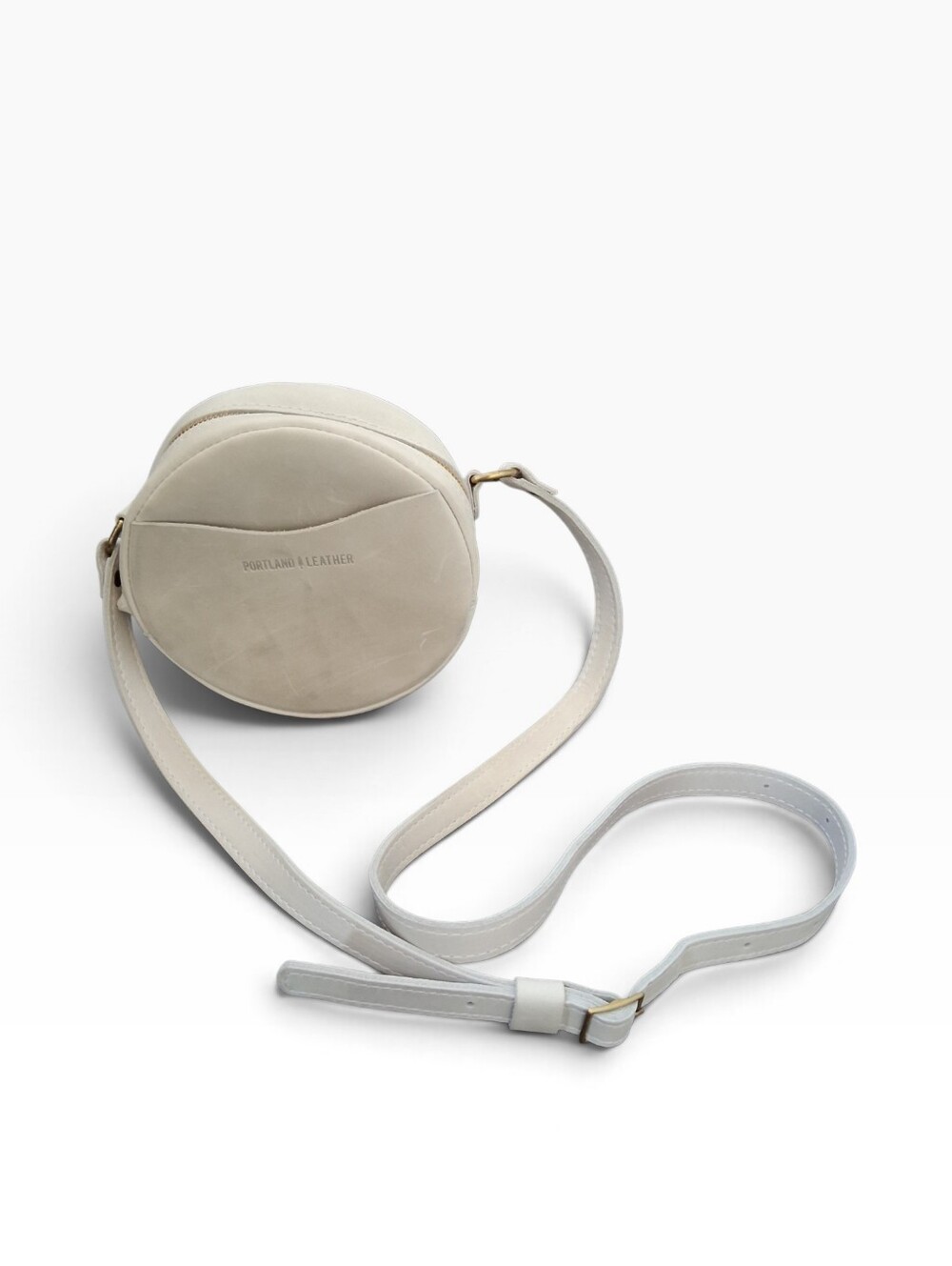 Portland Leather Goods 'Almost Perfect' Circle Crossbody Bag - Bone